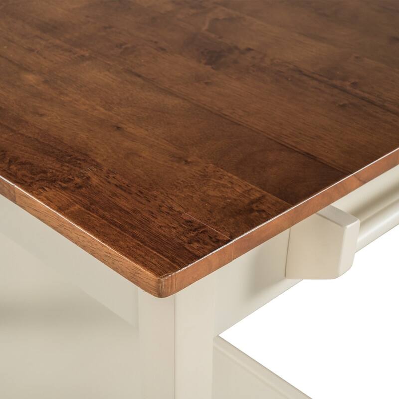 42" Kitchen Island with Seating, Butch Block Prep Table with Storage